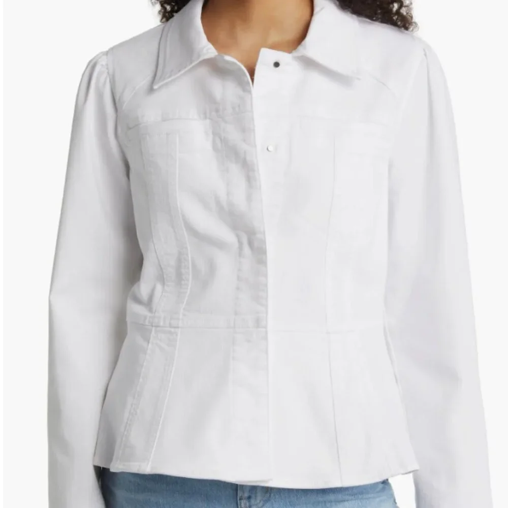 Wit & Wisdom Fit and Flare Trucker Denim Collar Jacket - Picture 1 of 5